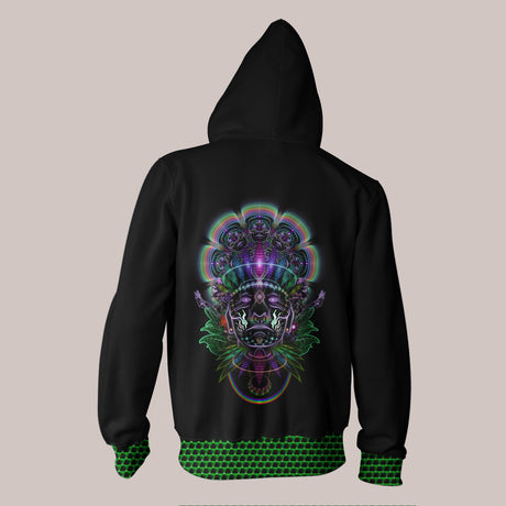 Back - Rainbow Ayahuasca Shaman Hoodie by Sam Farrand with Psychedelic Design