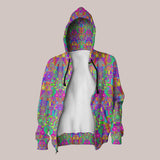 Bold statement hoodie with comfy fabric and vibrant neo-shamanic pattern