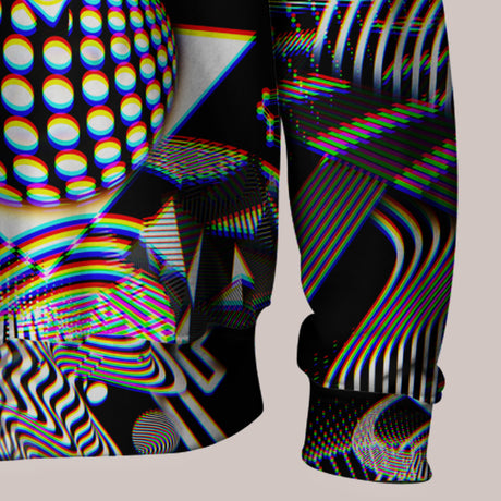 Eco-conscious fabric hoodie featuring bold psychedelic design