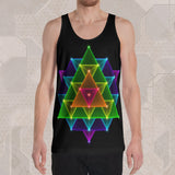 64 STAR TETRAHEDRON Psychedelic Street Style Graphic Tank Top • Design by Samuel Farrand