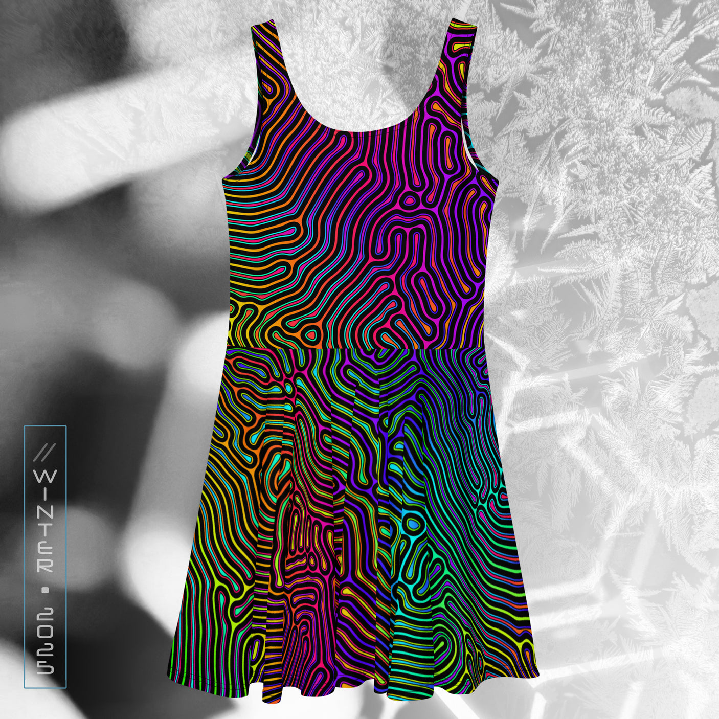 ❄️NEW! Biologic Psychedelic Skater Dress