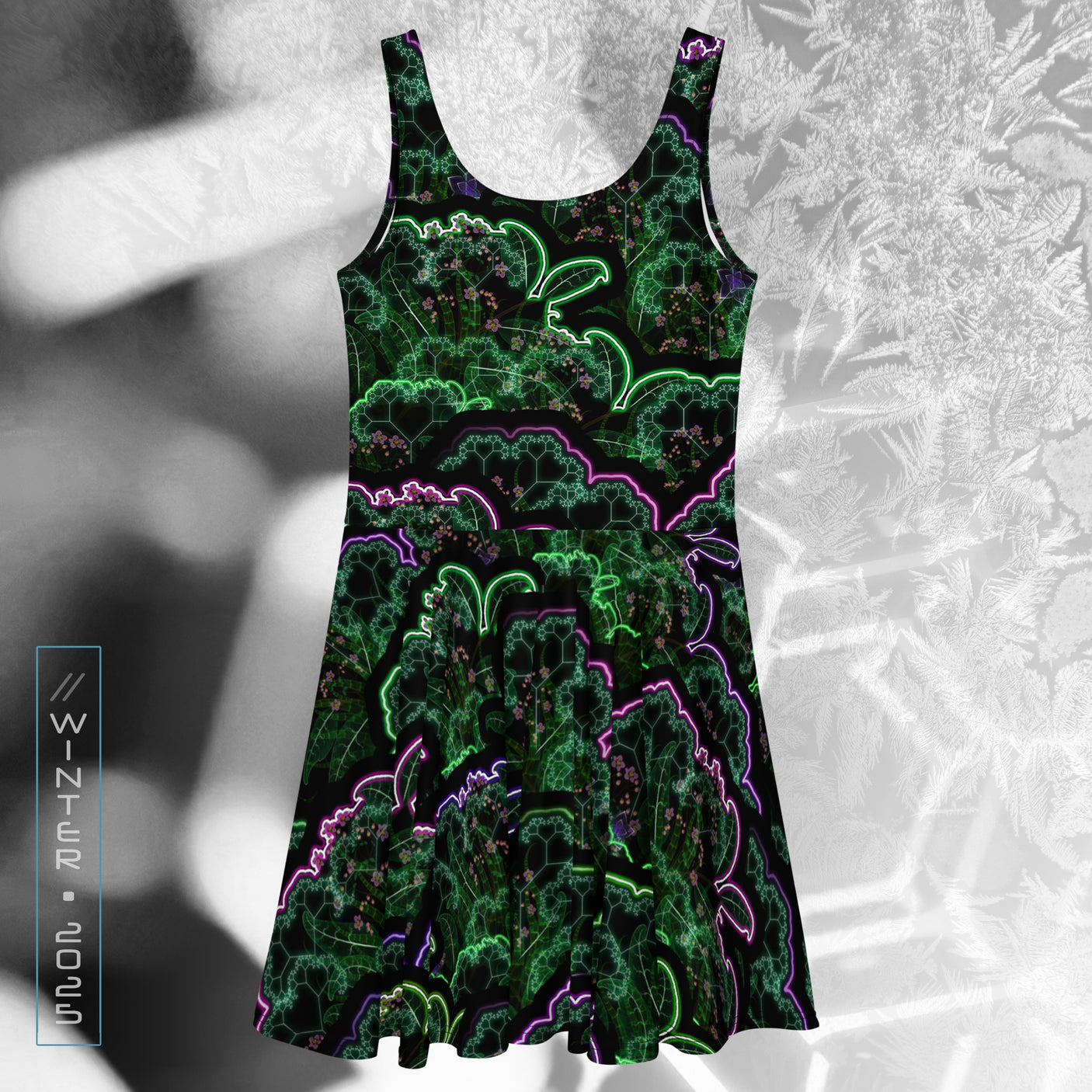 ❄️NEW! BIOSYNTHEBLISS Psychedelic Street Style Skater Dress • Design by Samuel Farrand