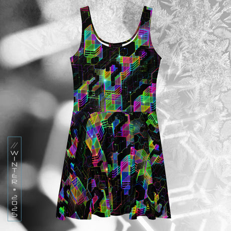❄️NEW! QUESTION EVERYTHING Psychedelic Street Style Skater Dress • Design by Samuel Farrand