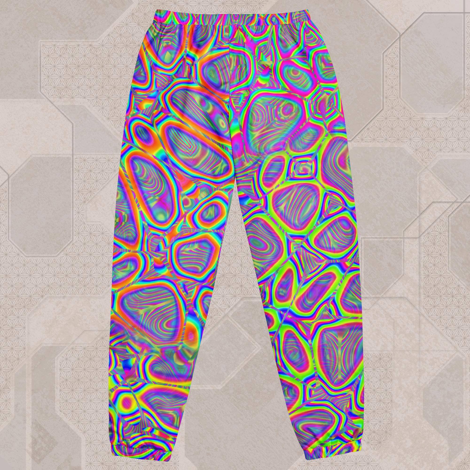Women's Psychedelic All-Over Print Pants with Zip Pockets | Tetramode