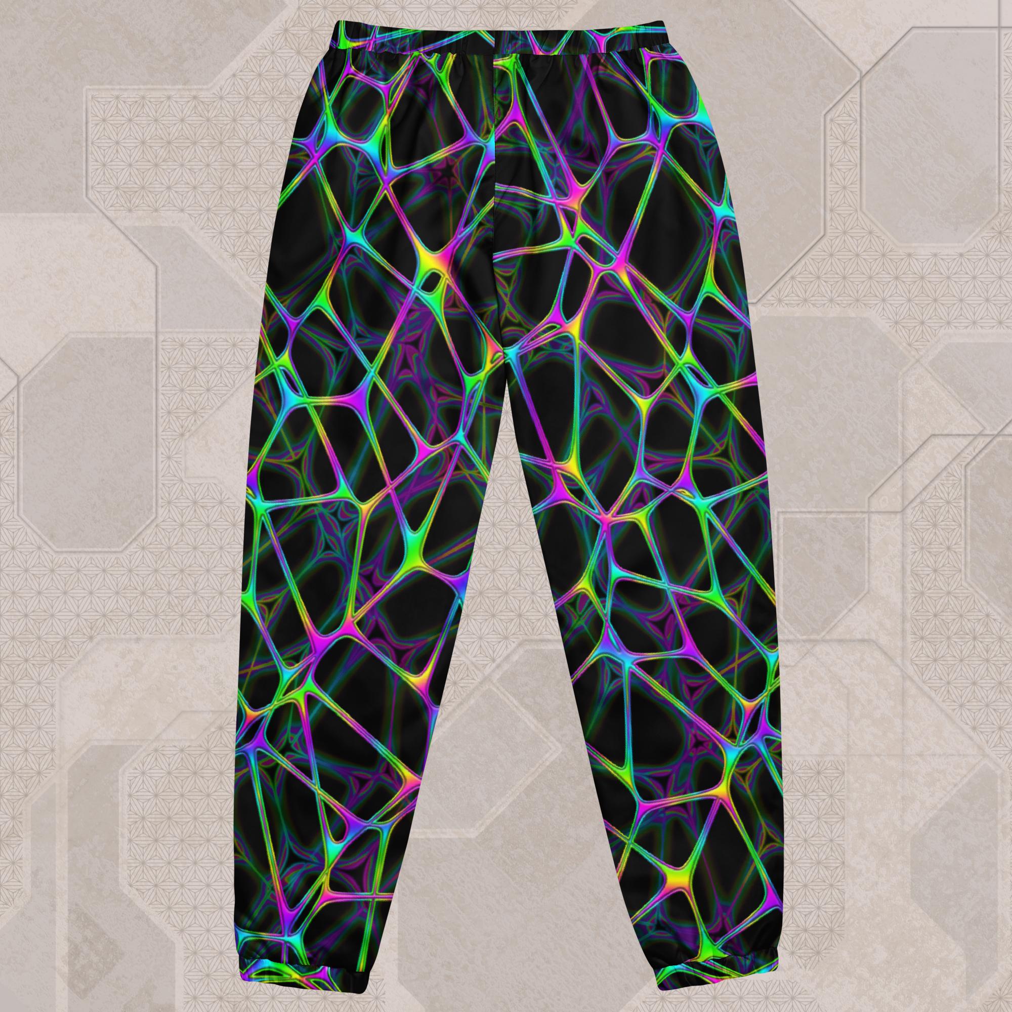 Women's Psychedelic All-Over Print Pants with Zip Pockets | Tetramode