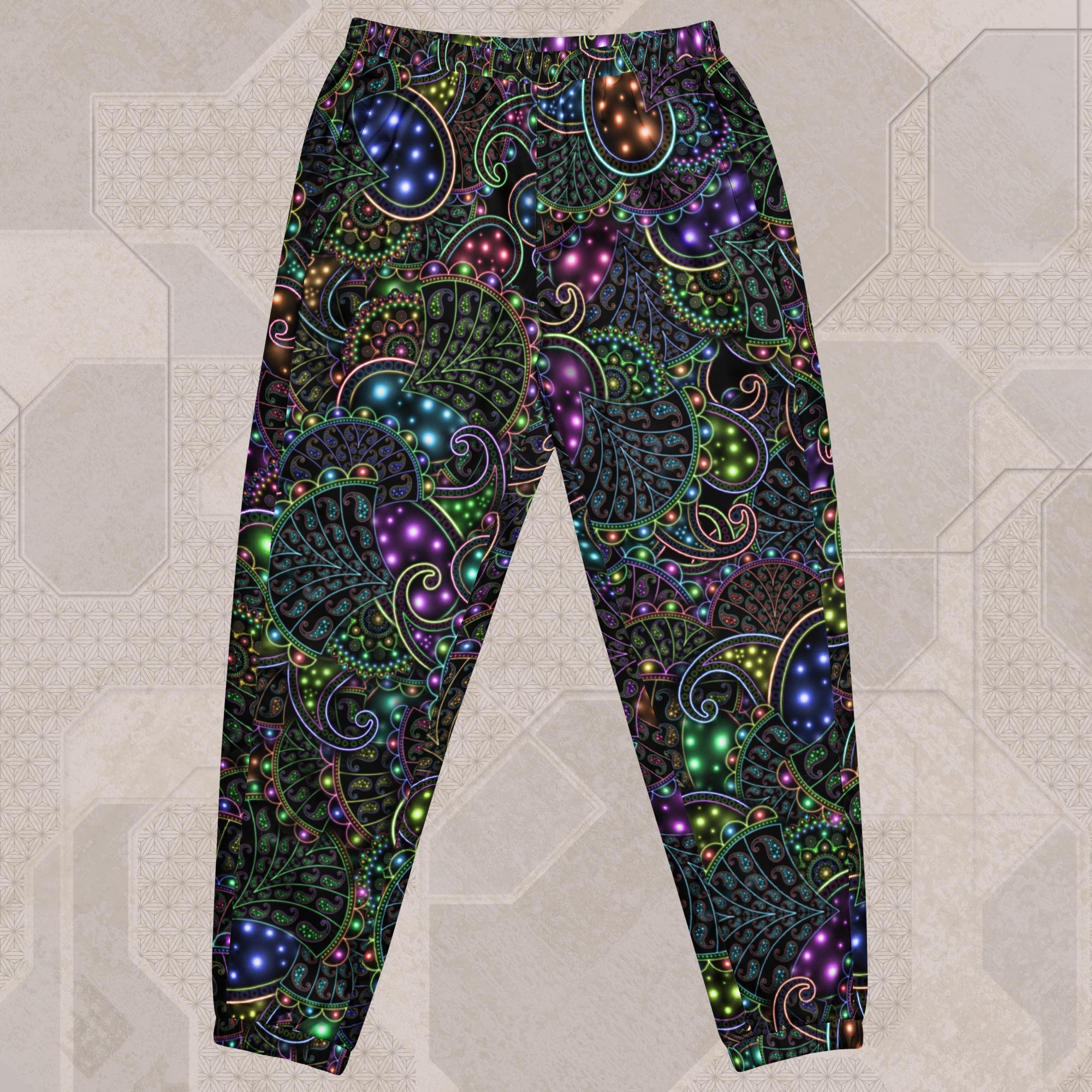 Women's Psychedelic All-Over Print Pants with Zip Pockets | Tetramode