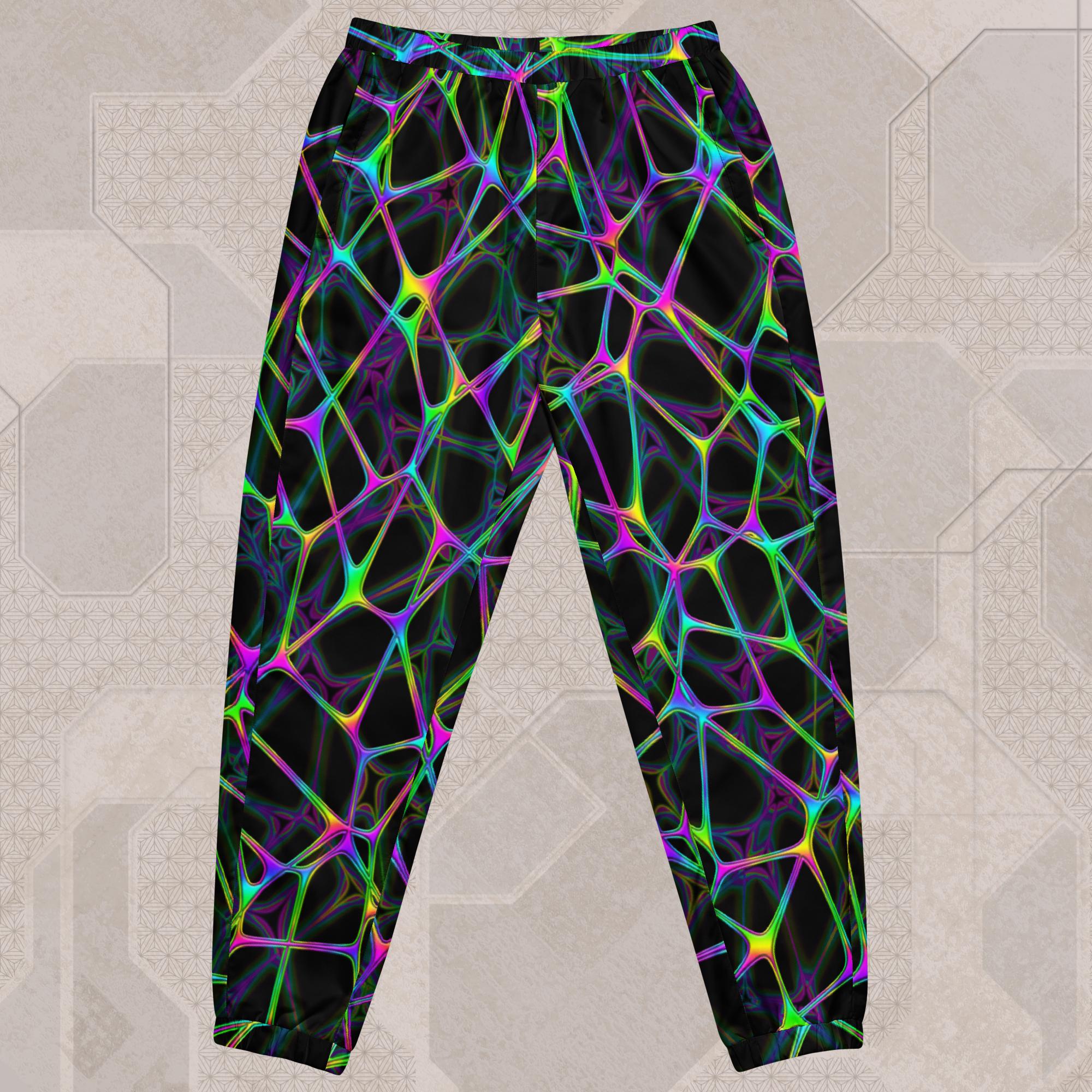 Women's Psychedelic All-Over Print Pants with Zip Pockets | Tetramode