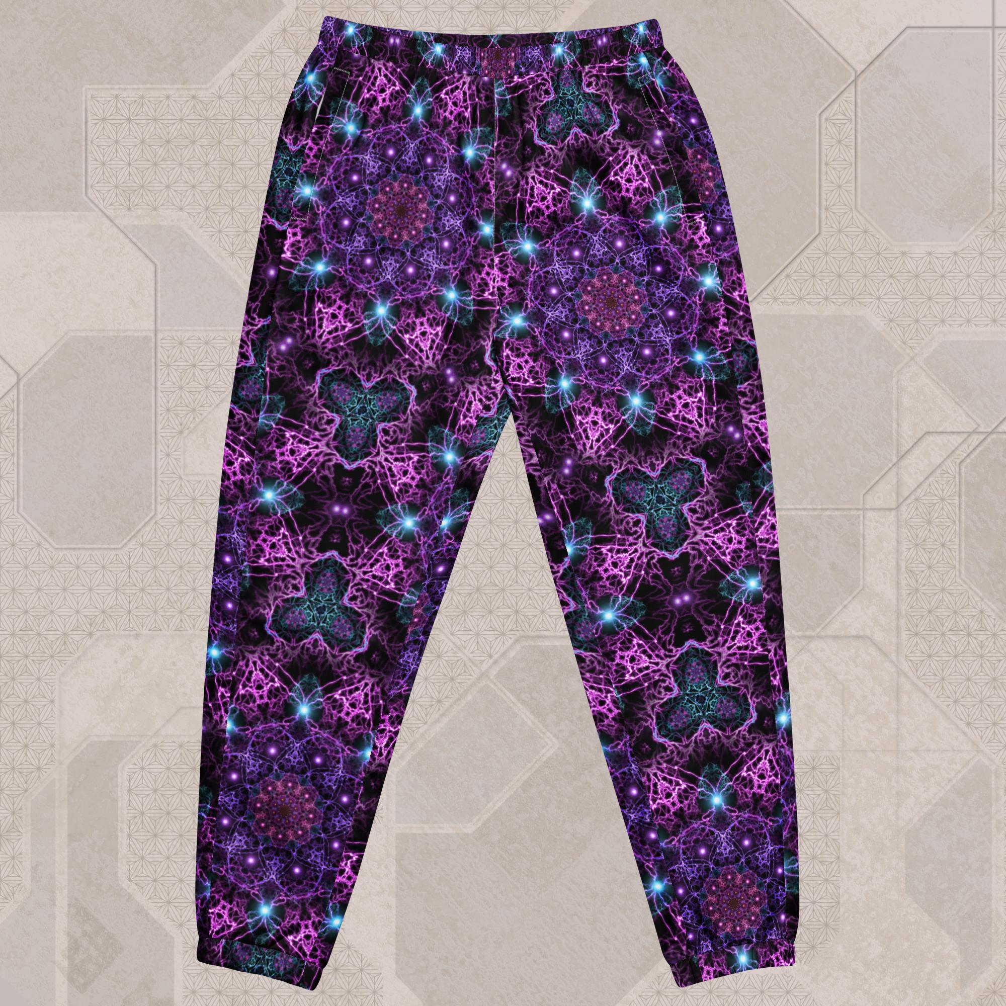 Women's Psychedelic All-Over Print Pants with Zip Pockets | Tetramode