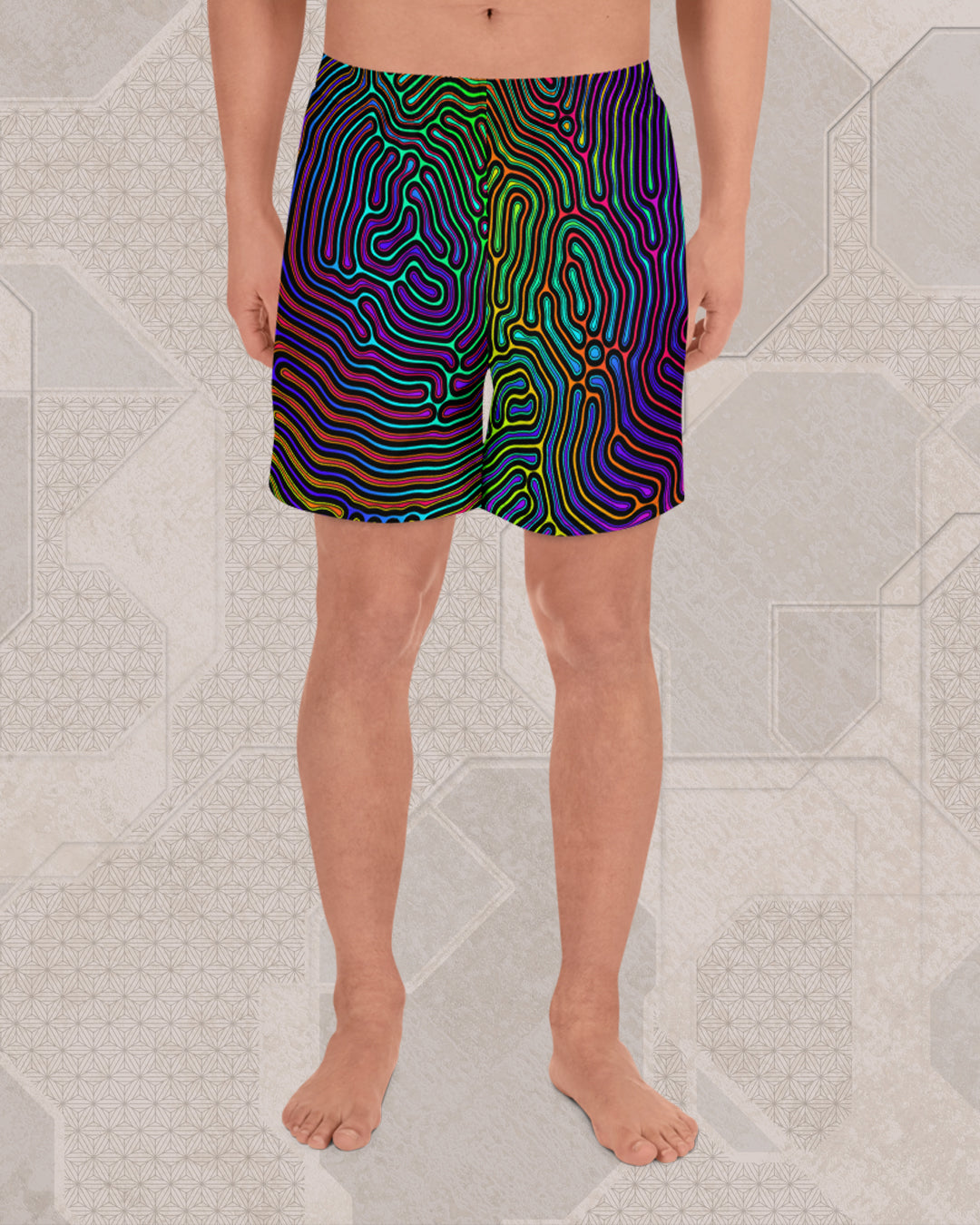 Biologic | Trippy UV/RGB Reactive Men's All-Over Festival Shorts