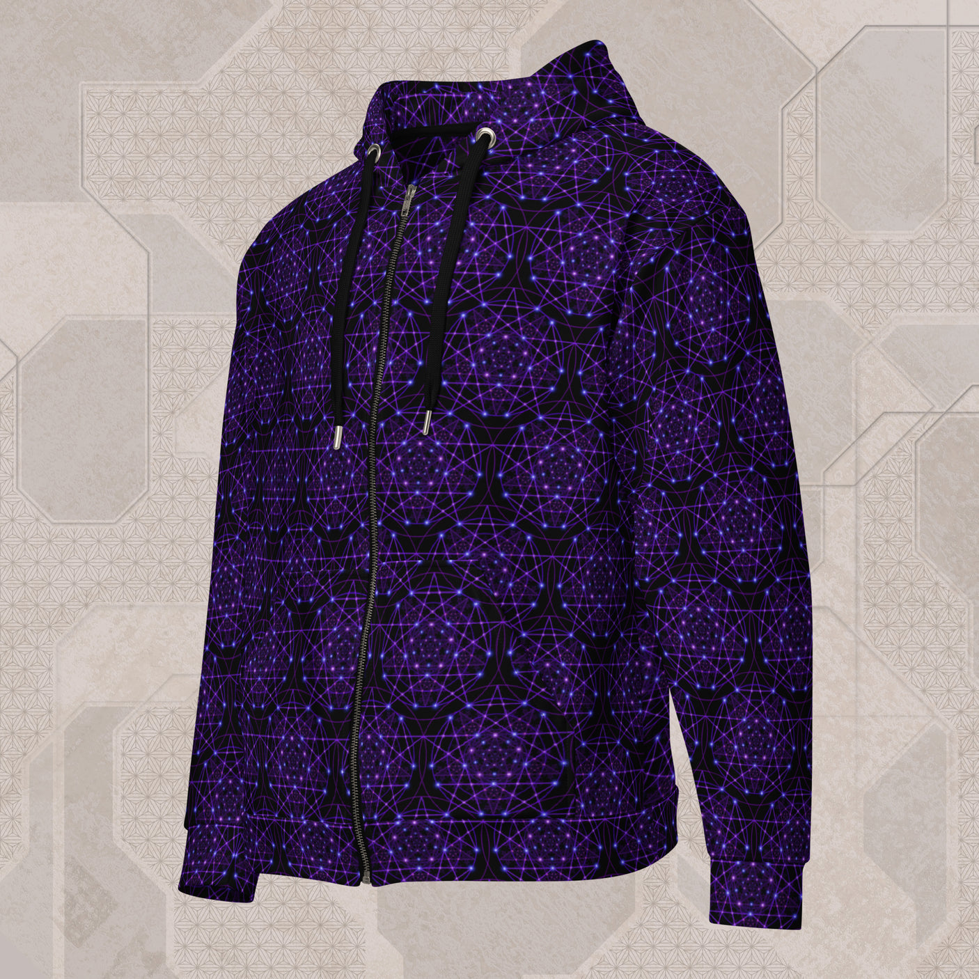 ENCHANT TRANCE Psychedelic Street Style Zip Hoodie • Design by Samuel Farrand