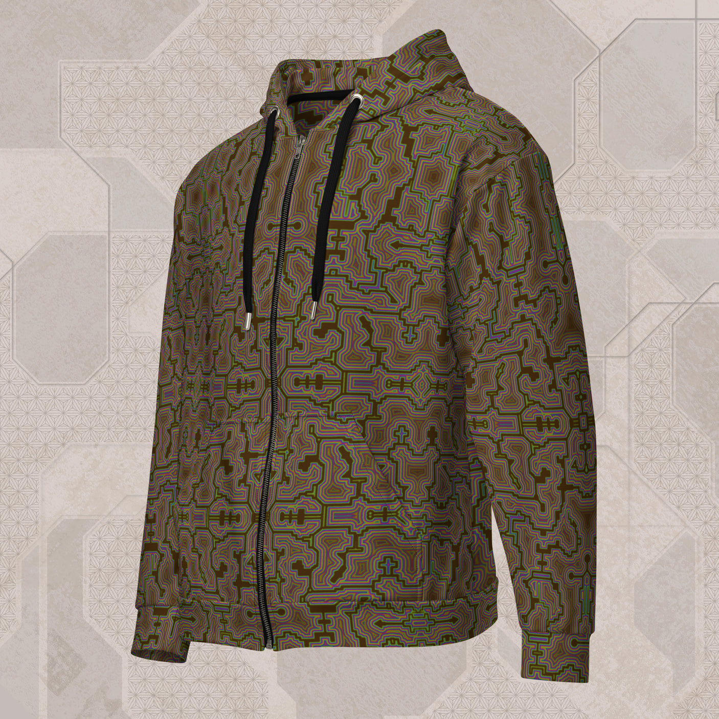 DESERT Psychedelic Street Style Zip Hoodie • Design by Samuel Farrand