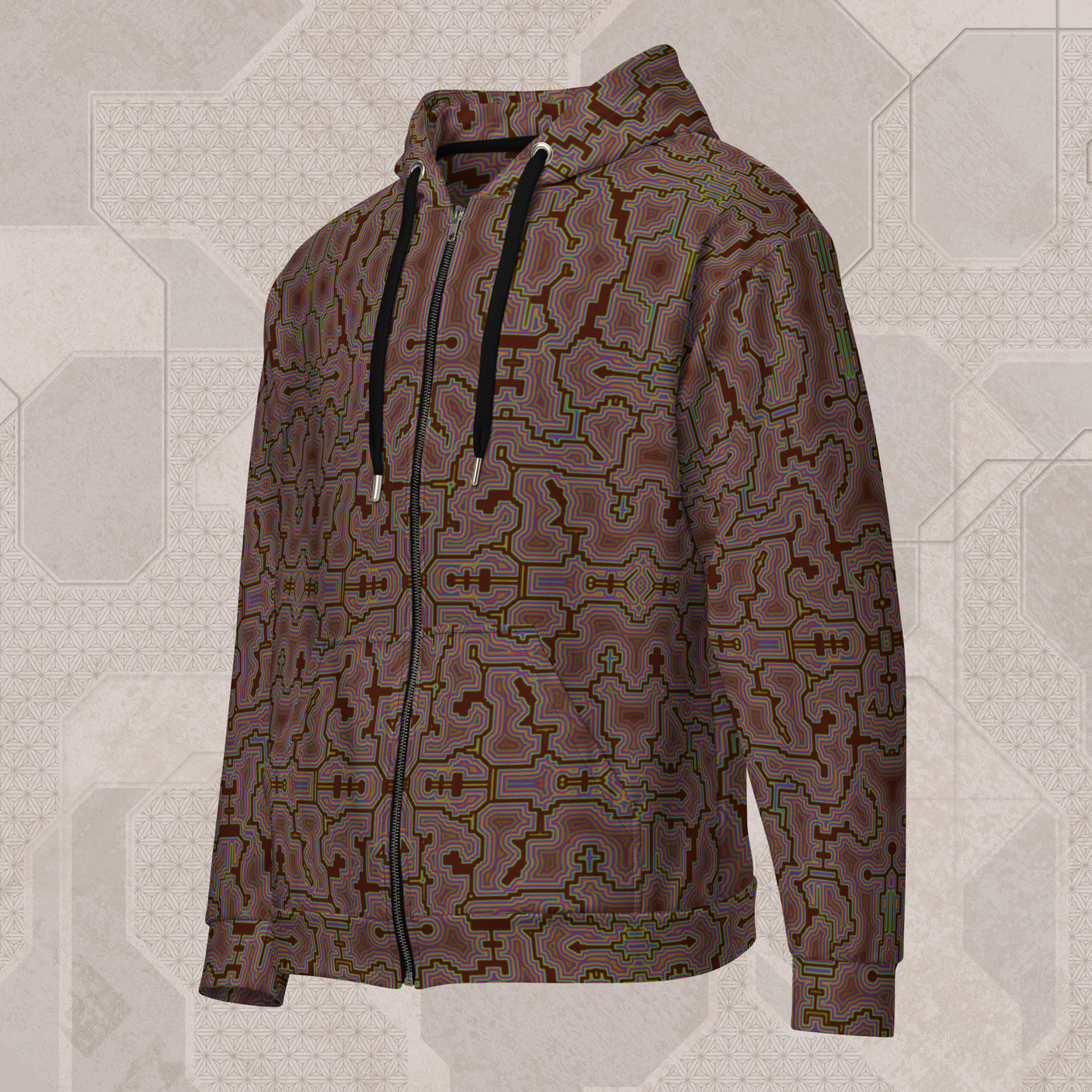 CLAY Psychedelic Street Style Zip Hoodie • Design by Samuel Farrand