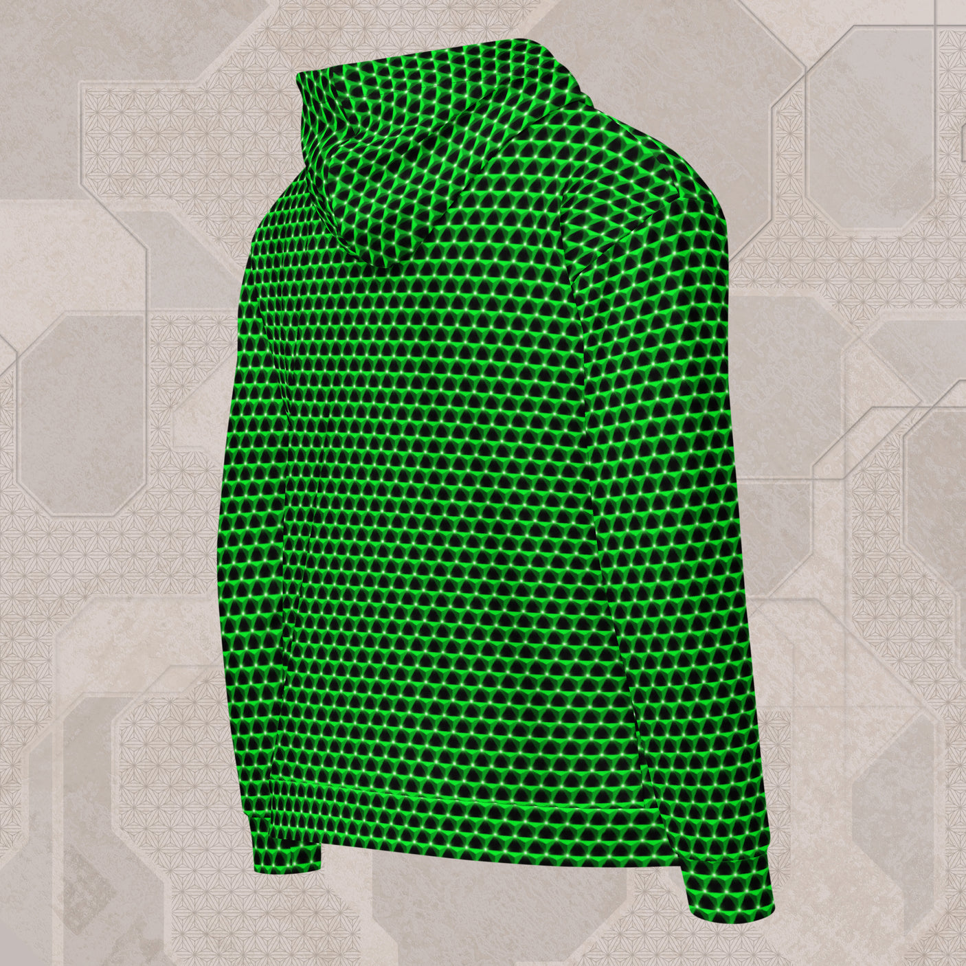 EMERALD Psychedelic Street Style Zip Hoodie • Design by Samuel Farrand