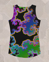 Fractal Dreams | Trippy UV/RGB Reactive Women's All-Over Festival Tank Top