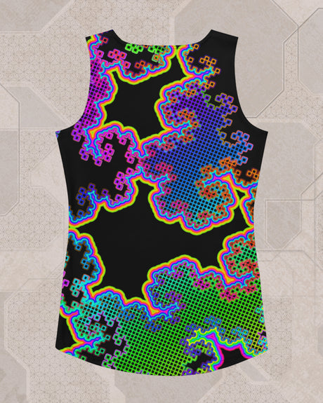 Fractal Dreams | Trippy UV/RGB Reactive Women's All-Over Festival Tank Top