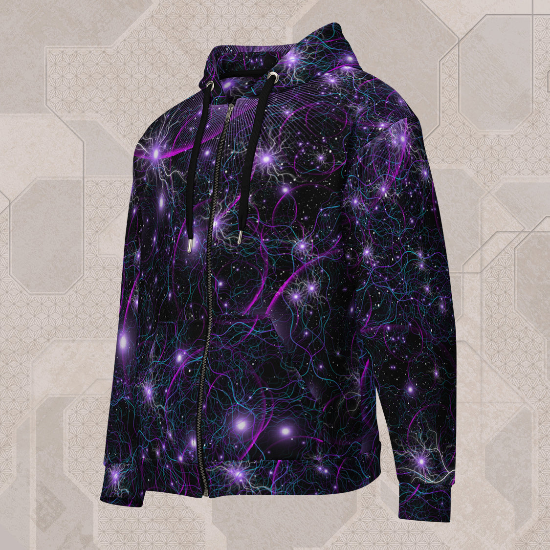 Laniakea | Trippy UV/RGB Reactive Unisex All-Over Festival Hoodie