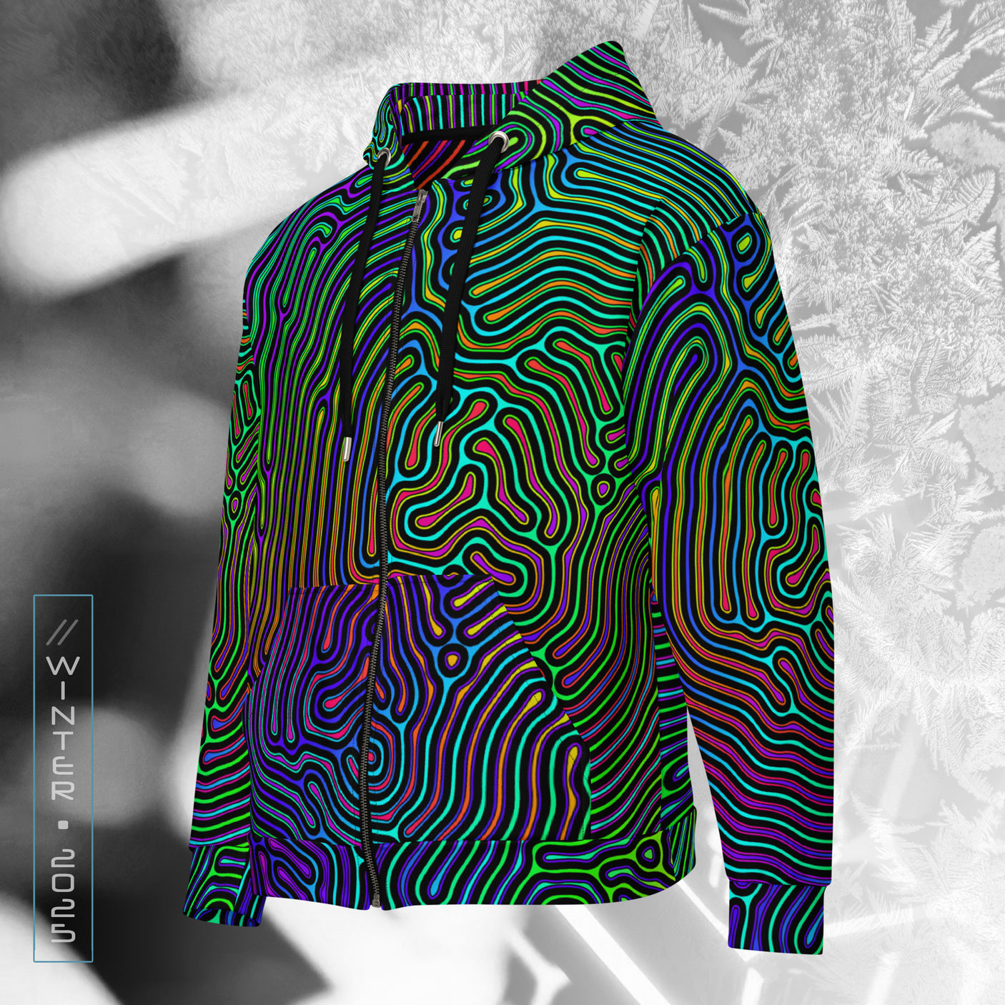 ❄️NEW! BIOLOGIC Psychedelic Street Style Zip Hoodie • Design by Samuel Farrand