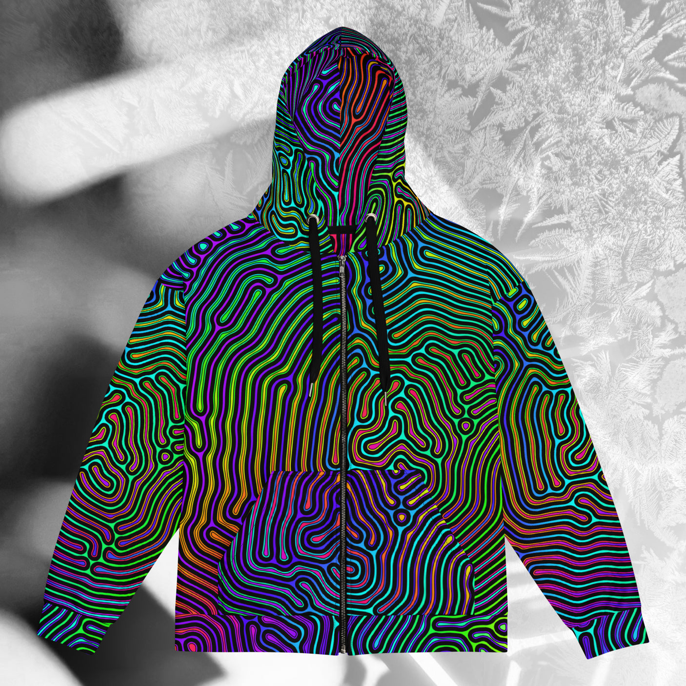 ❄️NEW! BIOLOGIC Psychedelic Street Style Zip Hoodie • Design by Samuel Farrand