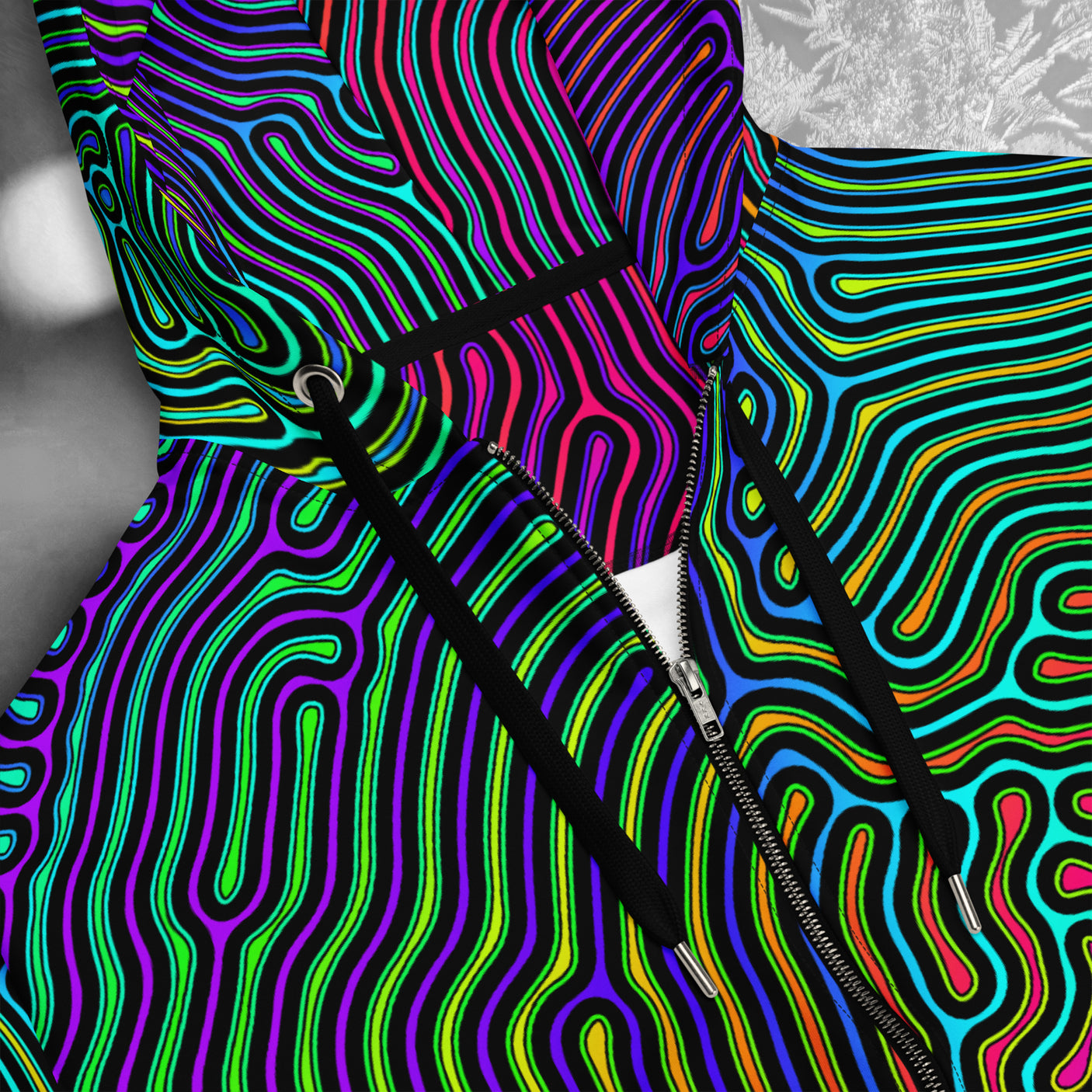 ❄️NEW! BIOLOGIC Psychedelic Street Style Zip Hoodie • Design by Samuel Farrand