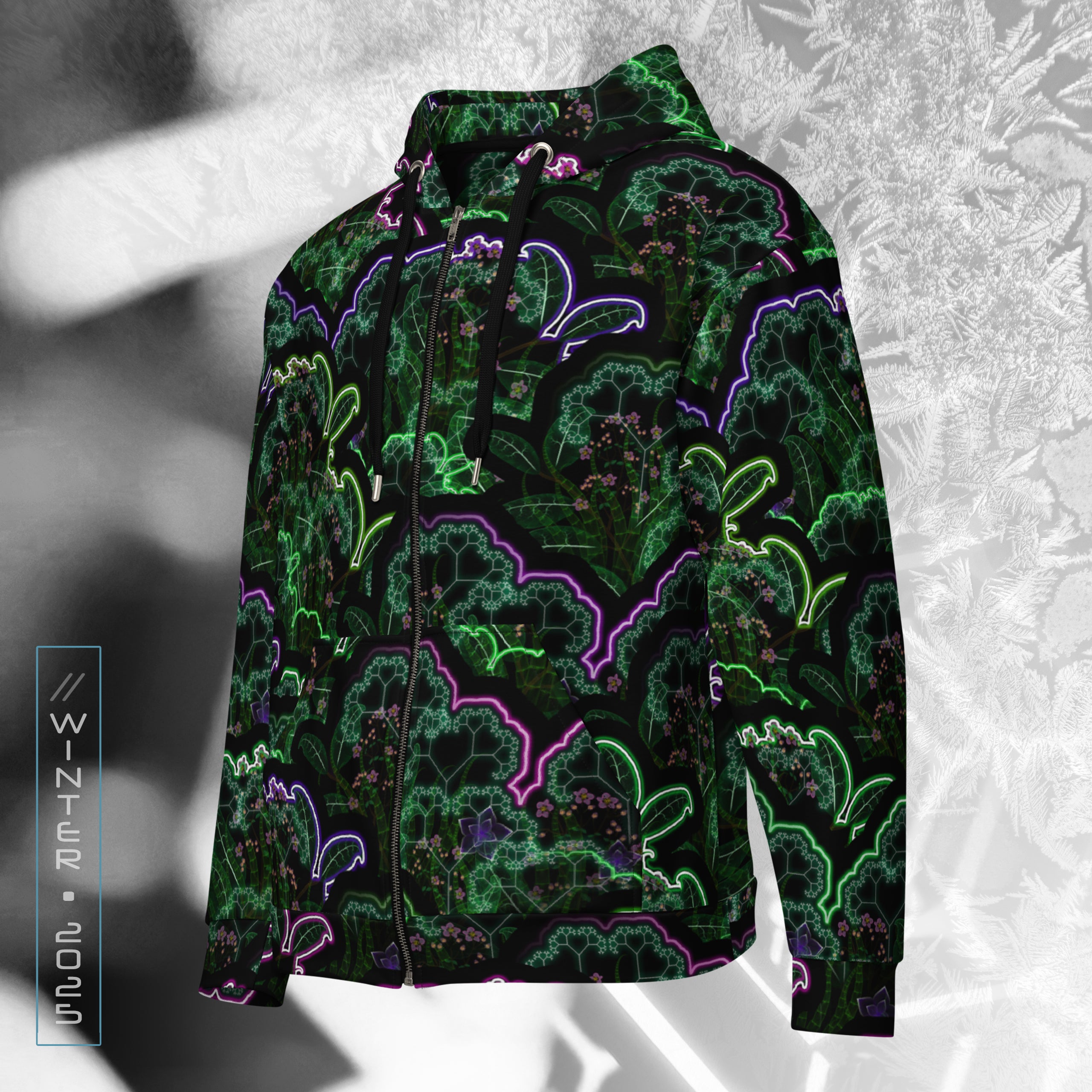 Biosynthebliss | Trippy UV/RGB Reactive Unisex All-Over Festival Hoodi
