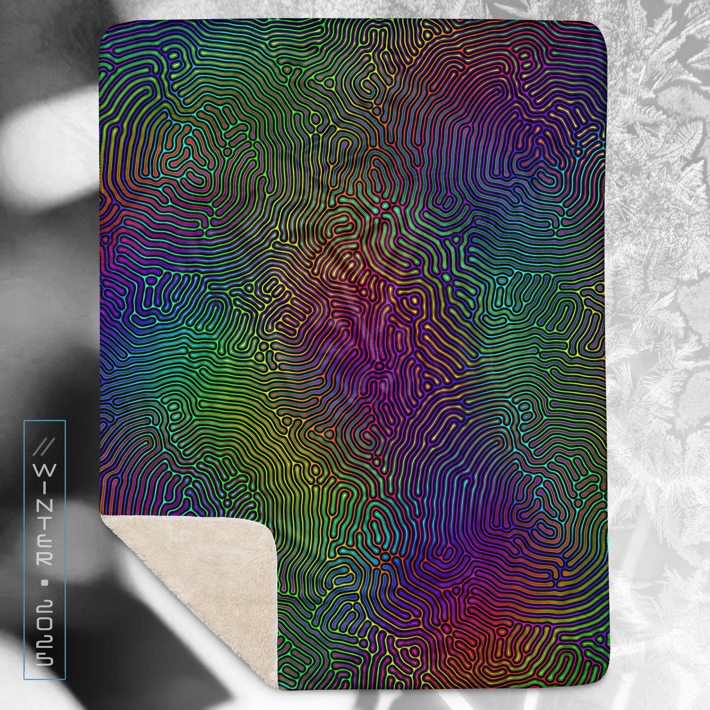 ❄️NEW! BIOLOGIC Psychedelic Sherpa Blanket • Design by Samuel Farrand