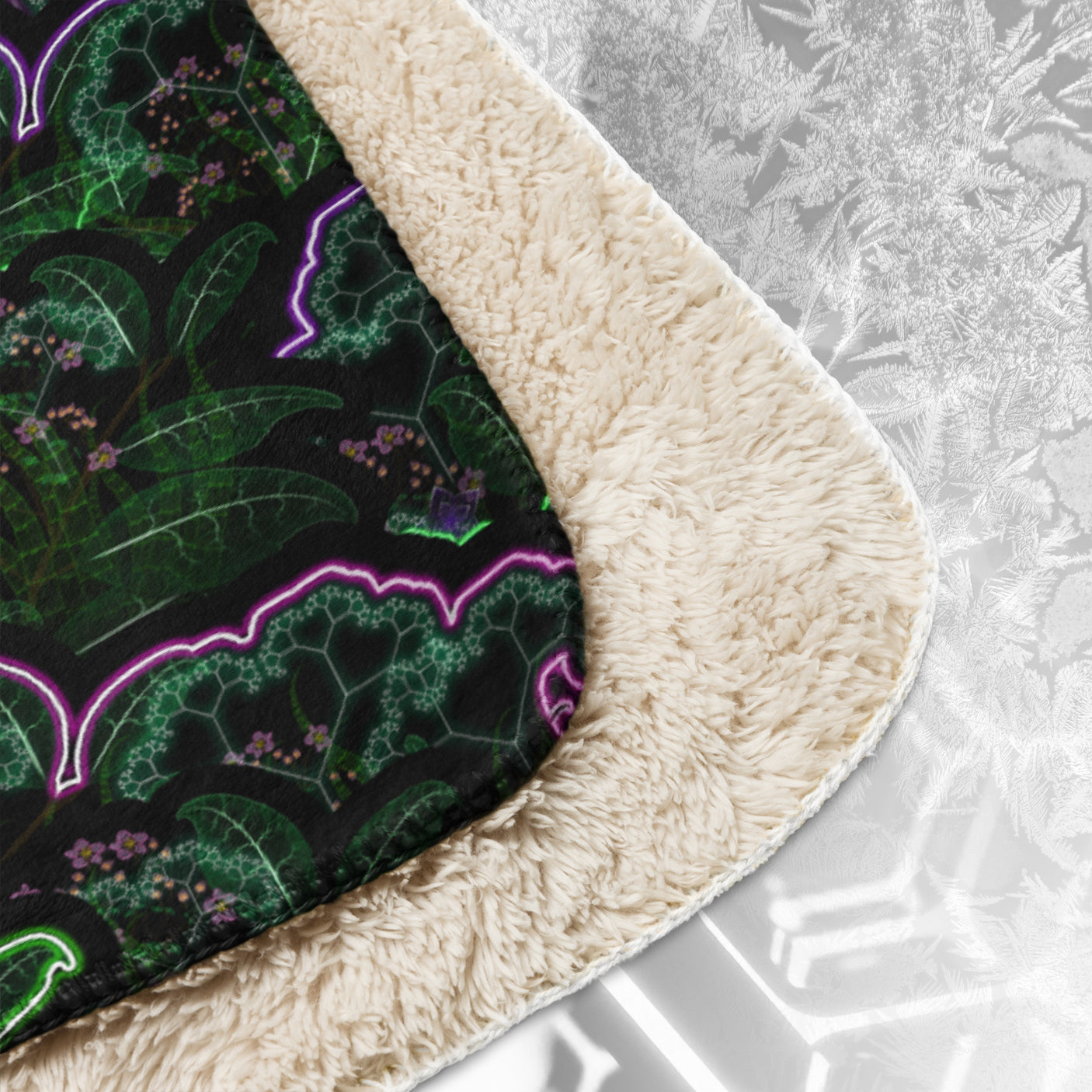 ❄️NEW! BIOSYNTHEBLISS Psychedelic Sherpa Blanket • Design by Samuel Farrand