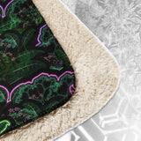 ❄️NEW! BIOSYNTHEBLISS Psychedelic Sherpa Blanket • Design by Samuel Farrand