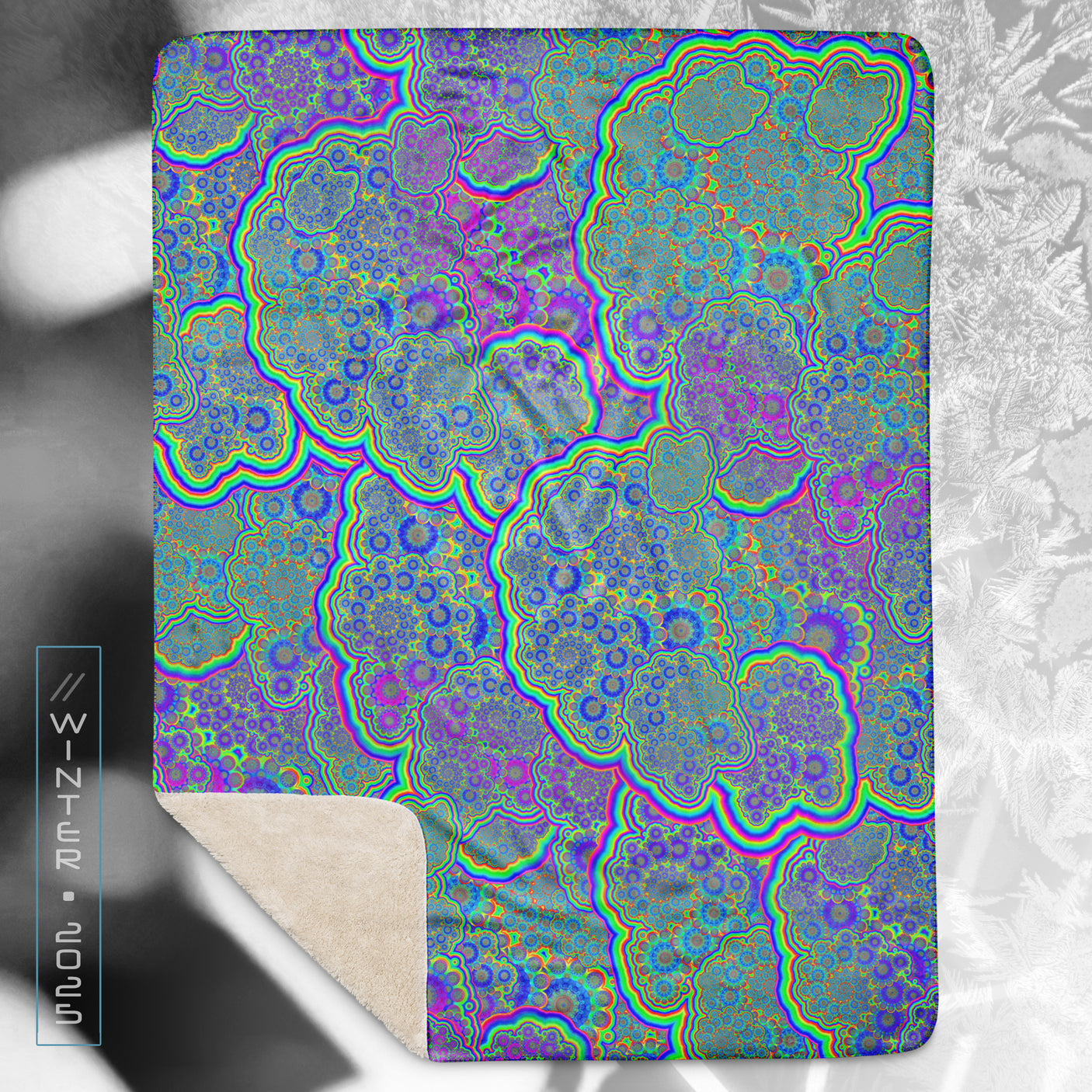 ❄️NEW! NEUROVERSE Psychedelic Sherpa Blanket • Design by Samuel Farrand