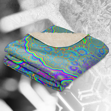 ❄️NEW! NEUROVERSE Psychedelic Sherpa Blanket • Design by Samuel Farrand