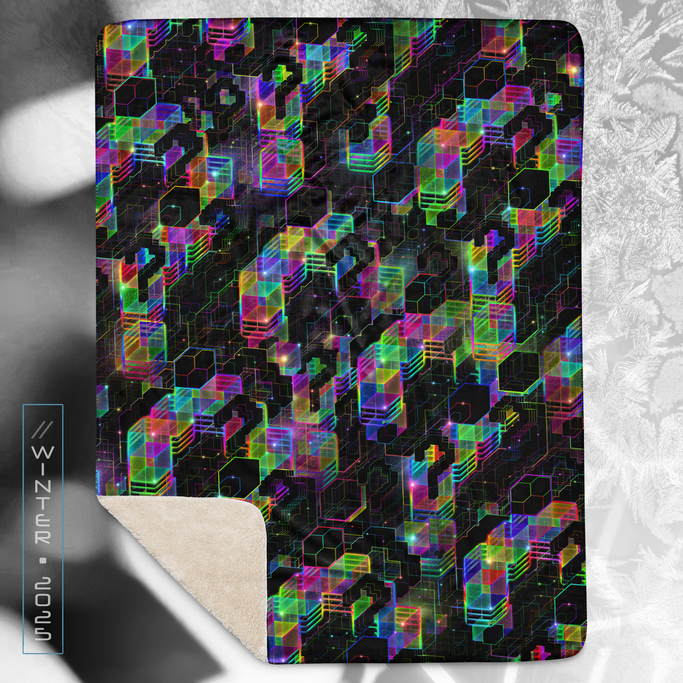 ❄️NEW! QUESTION EVERYTHING Psychedelic Sherpa Blanket • Design by Samuel Farrand