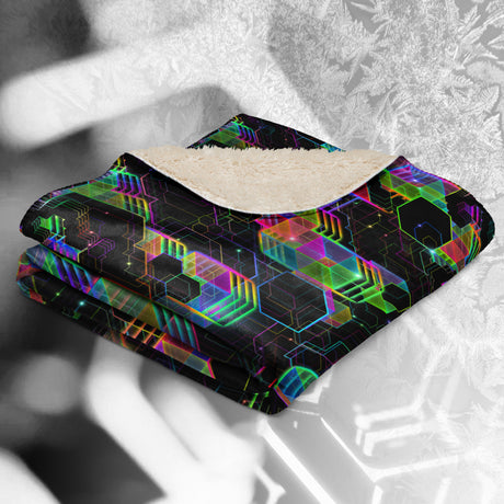 ❄️NEW! QUESTION EVERYTHING Psychedelic Sherpa Blanket • Design by Samuel Farrand