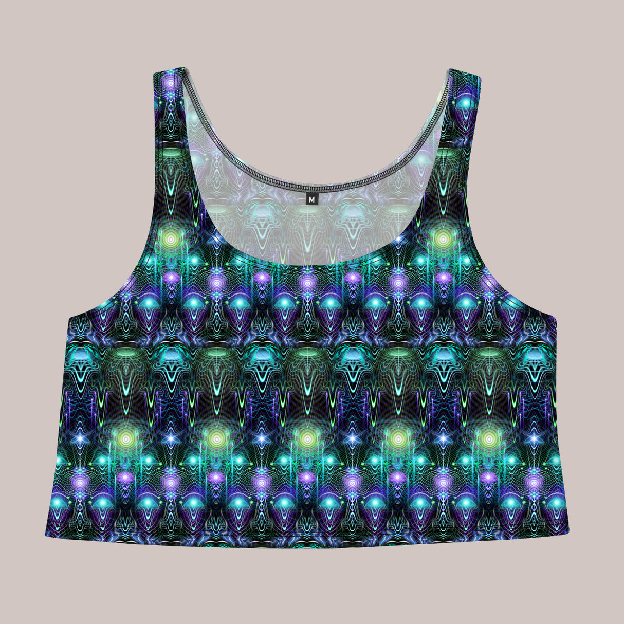 Psychedelic Cropped Tank Top (UV/RGB, Eco-Friendly) | CERNUNNOS
