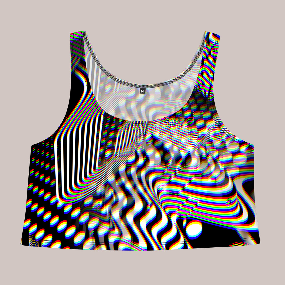 Psychedelic Cropped Tank Top (UV/RGB, Eco-Friendly) | DISSOLUTION