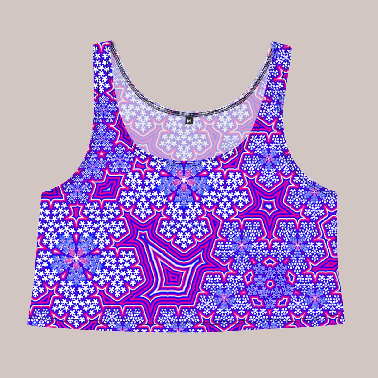 Psychedelic Cropped Tank Top (UV/RGB, Eco-Friendly) | FRACTAL NATION